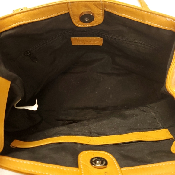 Tignanello Goldenrod Leather Double Strap Handbag - Picture 8 of 15